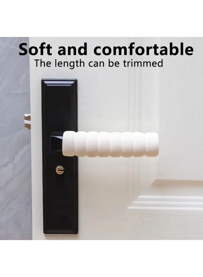 3pcs White Door Handle Protector Covers Soft Comfortable Anti Static Adjustable - Image 1