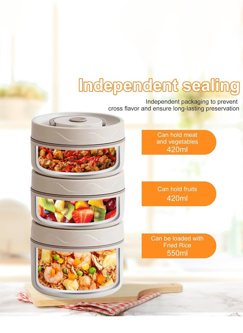LEOKOR - Portable Insulated Tiffin Lunch Box Set – Stackable Bento Box， Stainless Steel Thermal Containers with Bag - Image 1