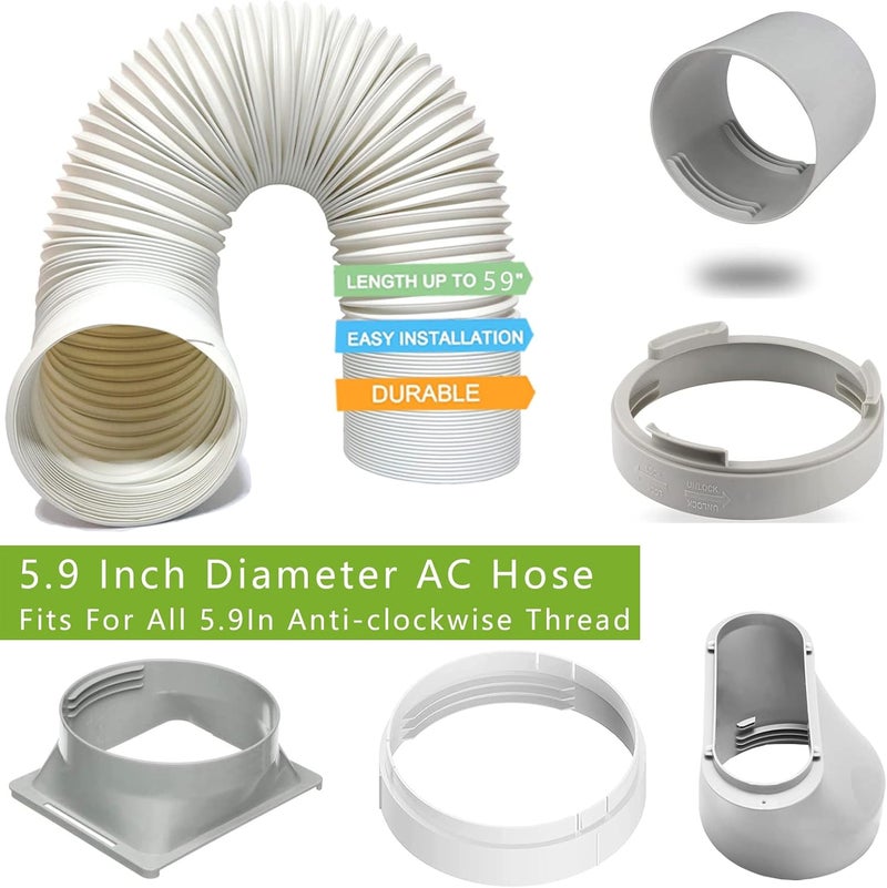 FFXWTSF Portable AC Hose 5.9" Diameter Exhaust Vent for Air Conditioners - Image 5