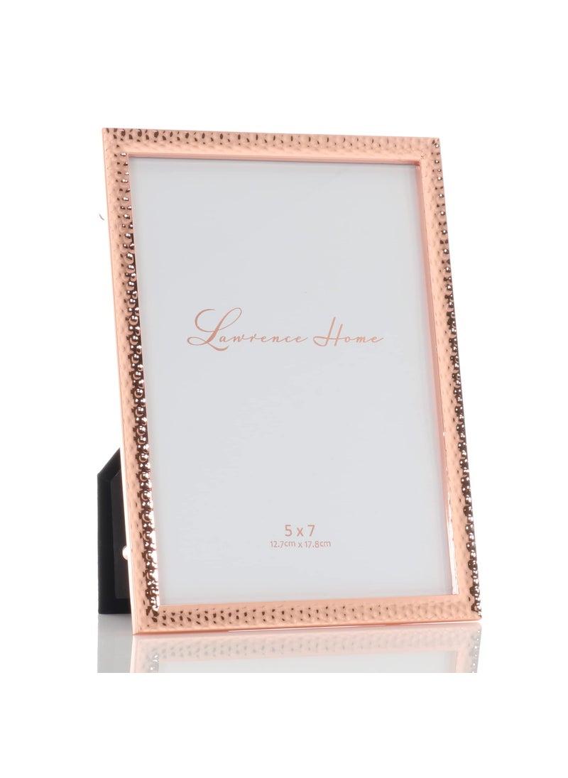 Lawrence Frames Lawrence Frames Metal Picture Frame with Hammer Effect  5x7  Copper  - Image 3