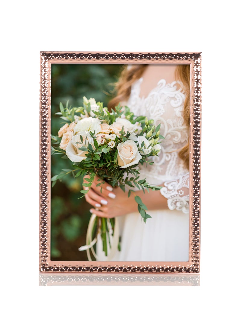Lawrence Frames Lawrence Frames Metal Picture Frame with Hammer Effect  5x7  Copper  - Image 2