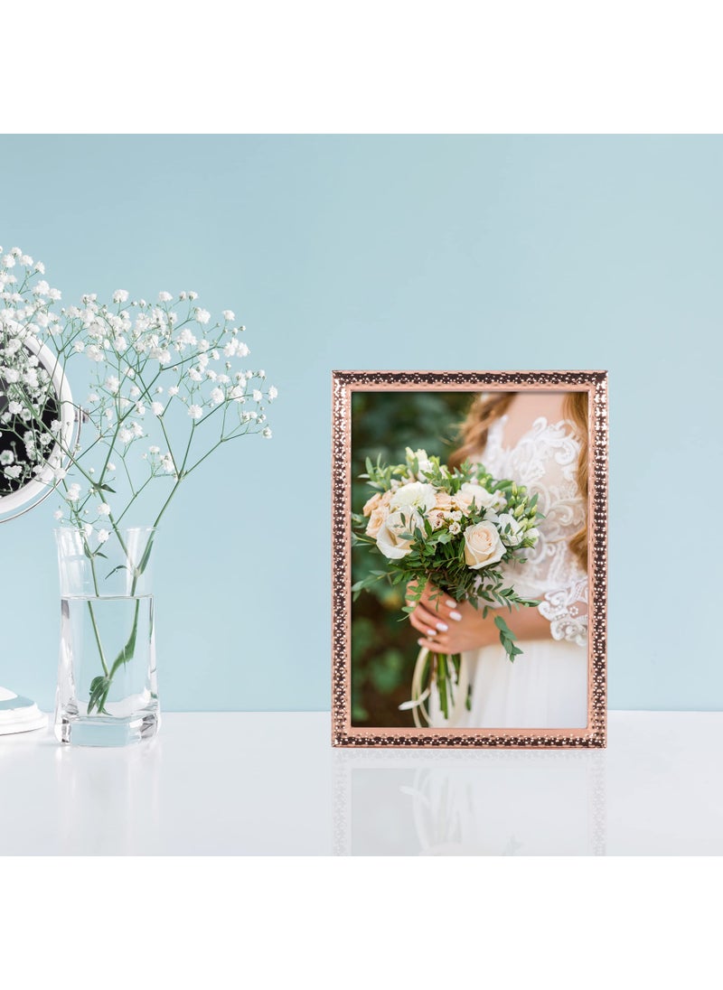 Lawrence Frames Lawrence Frames Metal Picture Frame with Hammer Effect  5x7  Copper  - Image 4