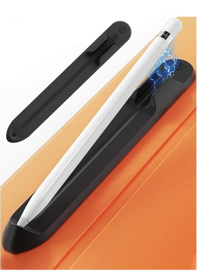 Realfrog Black Pencil Holder Compatible with Apple Pencil (1st & 2nd Generation) Sling Sleeve PU Leather Pouch Case Pocket Accessories Elastic Band Fit iPad 8th 7th Mini 5th/Notebook/Tablets  - Image 1