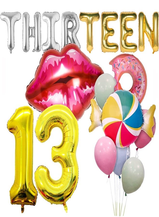 Atpata Funky 13th Teenager Birthday Party Decorations Foil Balloons Bouquet (Sweet Lips)