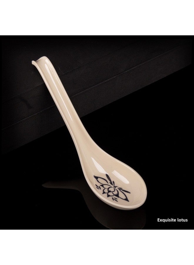 Dongguan Meinayao Direct Bent Spoon Children's Tableware Restaurant Use Rice Pudding Spoon Melamine Material-Color:Delicate Lotus  - Image 1