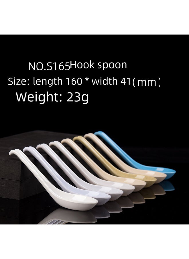 Dongguan Meinayao Direct Bent Spoon Children's Tableware Restaurant Use Rice Pudding Spoon Melamine Material-Color:Delicate Lotus  - Image 4