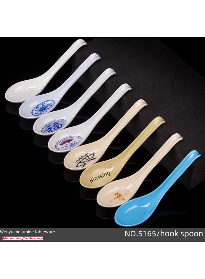 Dongguan Meinayao Direct Bent Spoon Children's Tableware Restaurant Use Rice Pudding Spoon Melamine Material-Color:Delicate Lotus  - Image 2