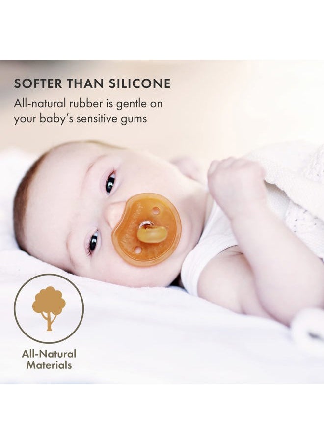 Natursutten Pacifiers 0-6 Months - 1-Pack Butterfly Shield Round Nipple Natural Rubber Safe & Soft BPA-Free Pacifiers for Breastfeeding Babies - Newborn Pacifiers Made in Italy  - Image 3