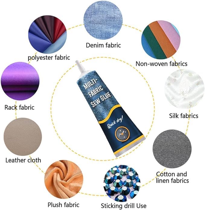 Makbeaty Fabric Repair Glue 50ml, Quick Drying Multi-Fabric Adhesive for Cloth | Leather Denim Cotton, Waterproof Heat-Resistant No-Sew Solution - 50 - Image 4