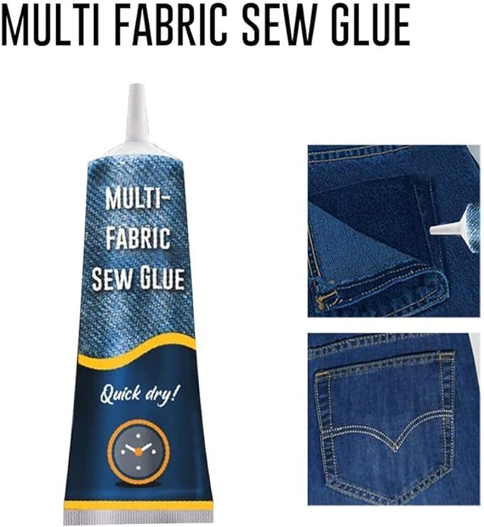 Makbeaty Fabric Repair Glue 50ml, Quick Drying Multi-Fabric Adhesive for Cloth | Leather Denim Cotton, Waterproof Heat-Resistant No-Sew Solution - 50 - Image 3