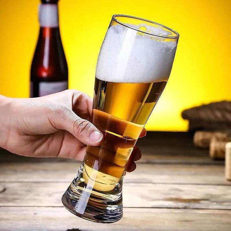 ROY Beer Glass Set of 4 Classic Design Glass Beer Mug Heavy Base Beer Mug 465ML 4 Transparent - Image 3