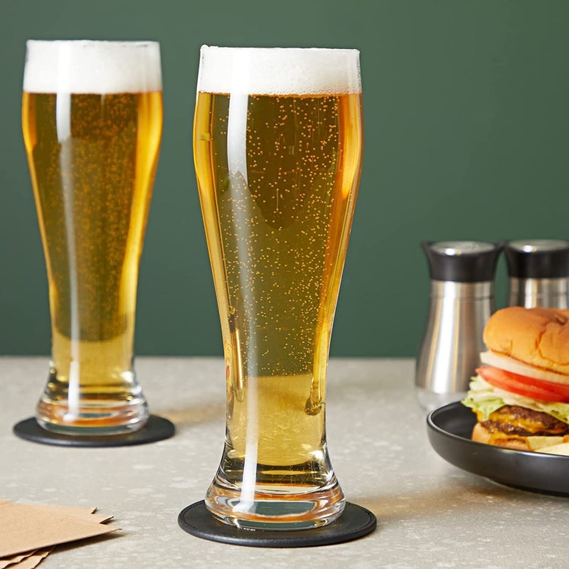 ROY Beer Glass Set of 4 Classic Design Glass Beer Mug Heavy Base Beer Mug 465ML 4 Transparent - Image 1
