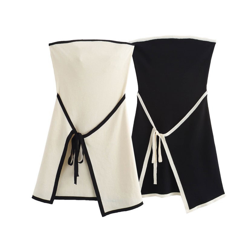 Chic Backless Knit Tube Dress Black - Image 5