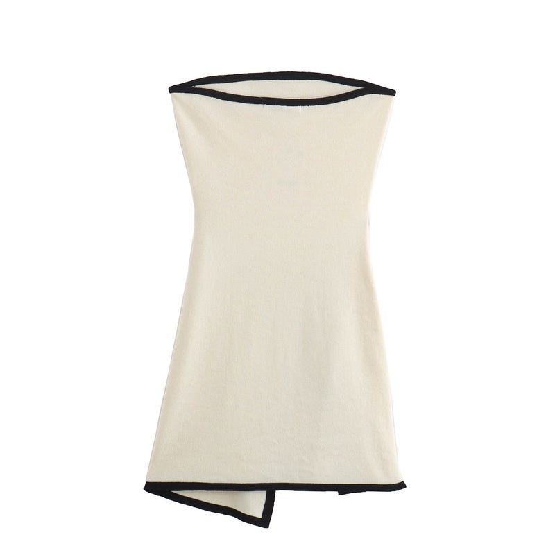 Chic Backless Knit Tube Dress Black - Image 2
