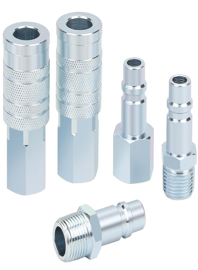 HOOTSUM 5PCS 1/2’’ Air Hose Fittings Kit, 2PC I/M Industrial Type Coupler with 1/2’’ FNPT, 2PCS Male Thread Air Plug and 1PC Female Plug - Image 1