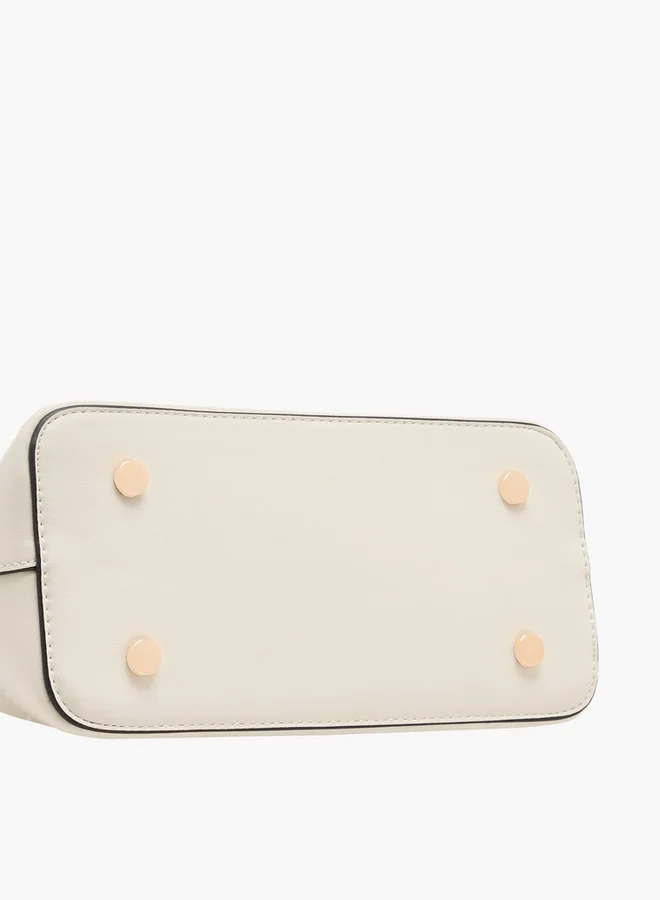 Paprika Women's Solid Tote Bag with Detachable Strap and Zip Closure