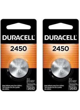 DURACELL 2450 3V Lithium Battery 1 Count Pack Lithium Coin Battery for Medical and Fitness Devices Watches and More CR Lithium 3 Volt Cell Pack of 2