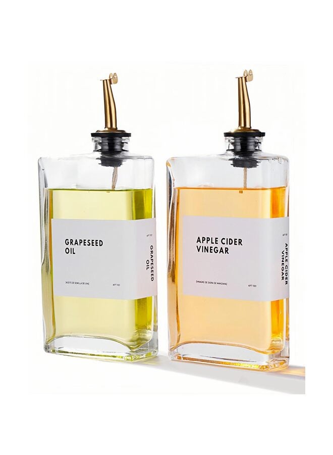 Olive Oil Dispenser for Kitchen, Cooking Oil Dispenser, Oil and Vinegar Dispenser Set, Olive Oil Bottle, Soy sauce dispenser, coffee syrup bottles - 2 pcs 11.8oz(Gold) - Image 1