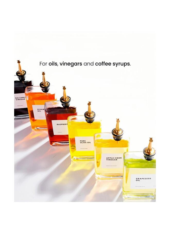 Olive Oil Dispenser for Kitchen, Cooking Oil Dispenser, Oil and Vinegar Dispenser Set, Olive Oil Bottle, Soy sauce dispenser, coffee syrup bottles - 2 pcs 11.8oz(Gold) - Image 2