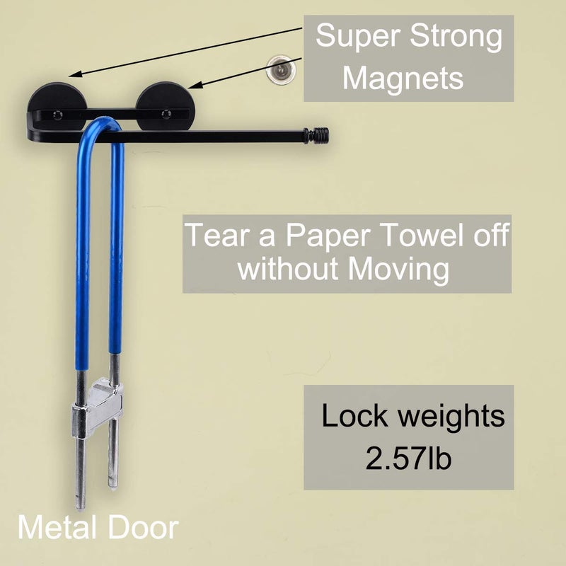 LEVOSHUA Magnetic Paper Towel Holder Paper Towel Rack Tower Bar For Refrigerator  Metal Cabinet Black - Image 4