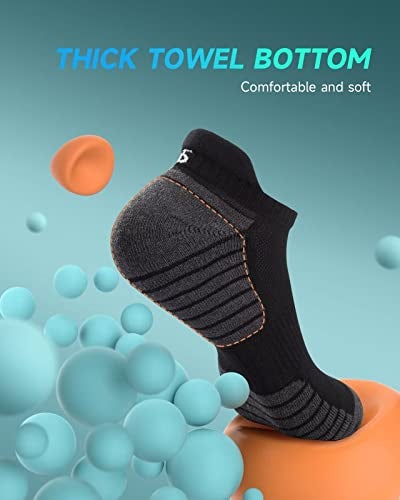 TANSTC Mens Socks for Men, Running Ankle Socks 6 Prials Braethable Comft Arch Support Tab Socks - Image 4