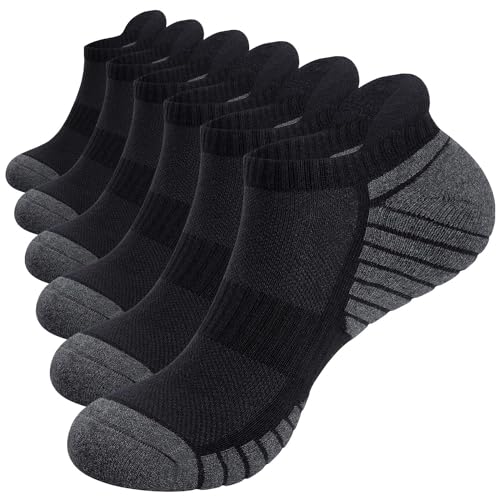 TANSTC Mens Socks for Men, Running Ankle Socks 6 Prials Braethable Comft Arch Support Tab Socks - Image 1