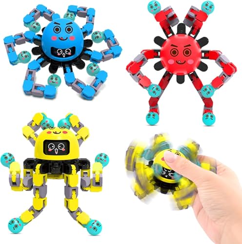 ASIOWELY Transformable Fidget Spinner Toys for Kids and Adults3 Pcs Sensory Toy for Boys Girl ADHD Stress Relief ToysFingertip Gyros Travel Toy Party Favors for Teens Birthdays Gifts Easter Present - Image 1
