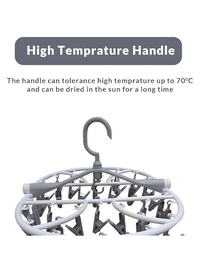 HOOKOR Foldable Drying Laundry Hanger with clips, Drying Rack with 32 clips Each, Laundry Clips and Drip Drying Hangers for Socks, Underwear, Towel, Scarfs And Bras - Image 4