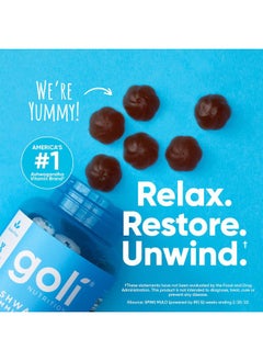 Goli Ashwagandha & Vitamin D Gummy - 180 Count - Mixed Berry, KSM-66, Vegan, Plant Based, Non-GMO, Gluten-Free & Gelatin Free Relax. Restore. Unwind, Pack of 3  - Image 2