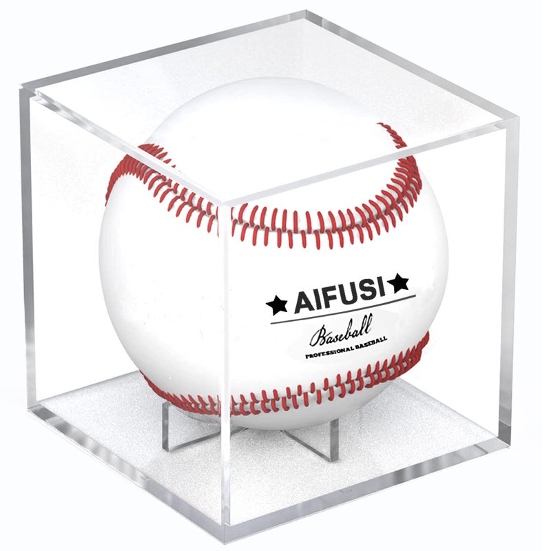 AIFUSI Baseball Display Case UV Protected Acrylic Cube Baseball Holder Square Clear Box Memorabilia Display Storage Sports Official Baseball Autograph Display Case  Fits Official Size Ball8 Pack