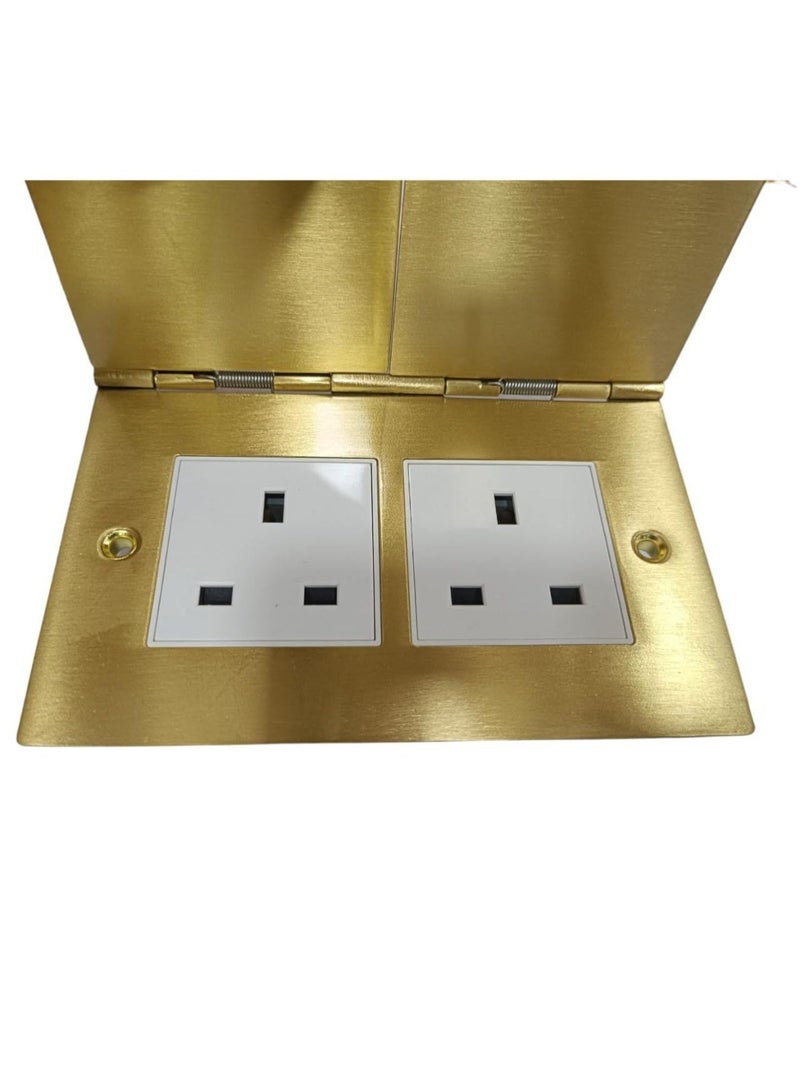 نوفيكس لوحة مأخذ أرضية مسطحة نوفكس ١٣ أمبير – مزدوجة، لون ذهب ساتان، الموديل إن إف إس ٤٠٦ إف بي - Image 5