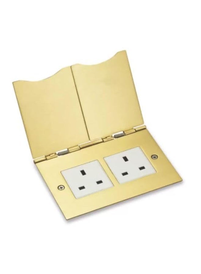 نوفيكس لوحة مأخذ أرضية مسطحة نوفكس ١٣ أمبير – مزدوجة، لون ذهب ساتان، الموديل إن إف إس ٤٠٦ إف بي - Image 4