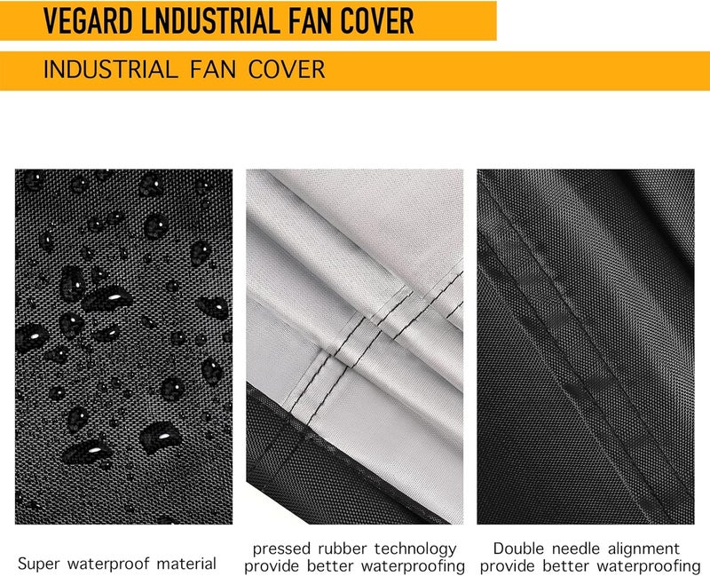 VEGARD Industrial Fan Cover, Outdoor Fan Cover, Heavy Duty Waterproof&Dustproof Cover for 18"&20" High Velocity Floor Fan, Drum Fan, High Speed Blower,Suitable for indoor and outdoor - Image 5