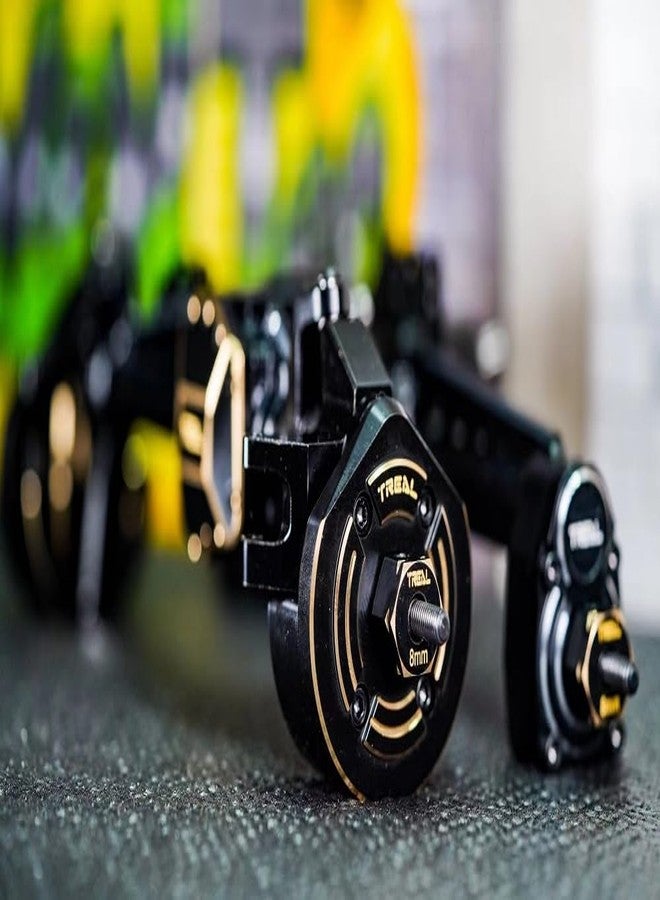Treal Brass Upgrades Outer Portal Covers Heavy Weights 93g/pc for Axial 1/10 Capra UTB10/SCX10 III-Type B - Image 2