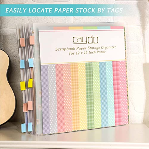 Caydo 36PCS Scrapbook Paper Storage Organizer 12 x 12 Paper Storage Organizer with 100PCS Sticky Index Tabs Holds Scrapbooking, Cardstock, Vinyl Paper - Image 5