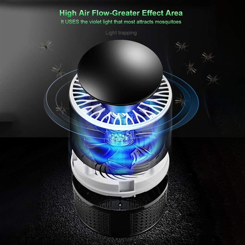 Suzicca Household Mosquito Killer Lamp Inhalation Mosquito Trap Lamp Electric Insect Flies Zapper LED Trap Lamp Strong Suction Fan USB Powered - Image 5