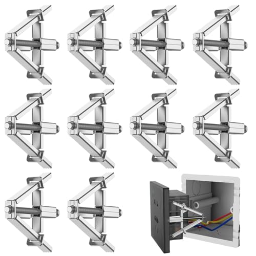Serplex Cotton 10PCS High-Strength Electrical Box Screws Support Rod for 86/118 Type Junction Box Repair,Adjustable 48-85mm,Universal Outlet Repairer Wall Mount Switch Box Repair Tool for Home&Office - Image 1