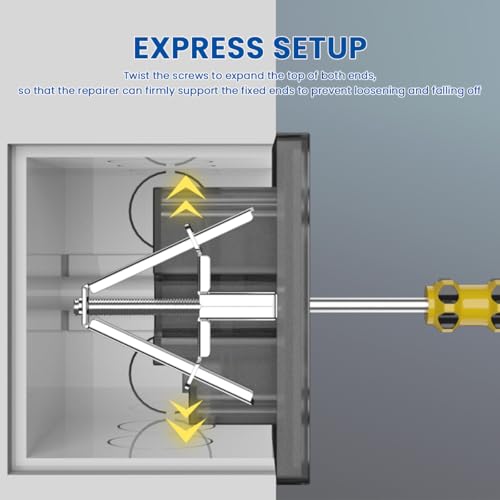Serplex Cotton 10PCS High-Strength Electrical Box Screws Support Rod for 86/118 Type Junction Box Repair,Adjustable 48-85mm,Universal Outlet Repairer Wall Mount Switch Box Repair Tool for Home&Office - Image 4