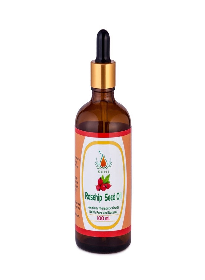 KUNJ Rosehip Seed Oil (Rosa rubiginosa) 100ML - 100% Pure & Natural, Cold Pressed, Undiluted - Therapeutic Grade Oil for Skin Care, Hydration, Anti-Aging & Radiance - Image 1