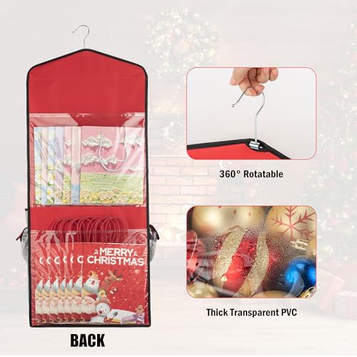 EXLIFBAG Wrapping Paper Storage, Gift Wrap Organizer Holder Double-Sided Hanging Gift Bag Storage Organizer - Image 4
