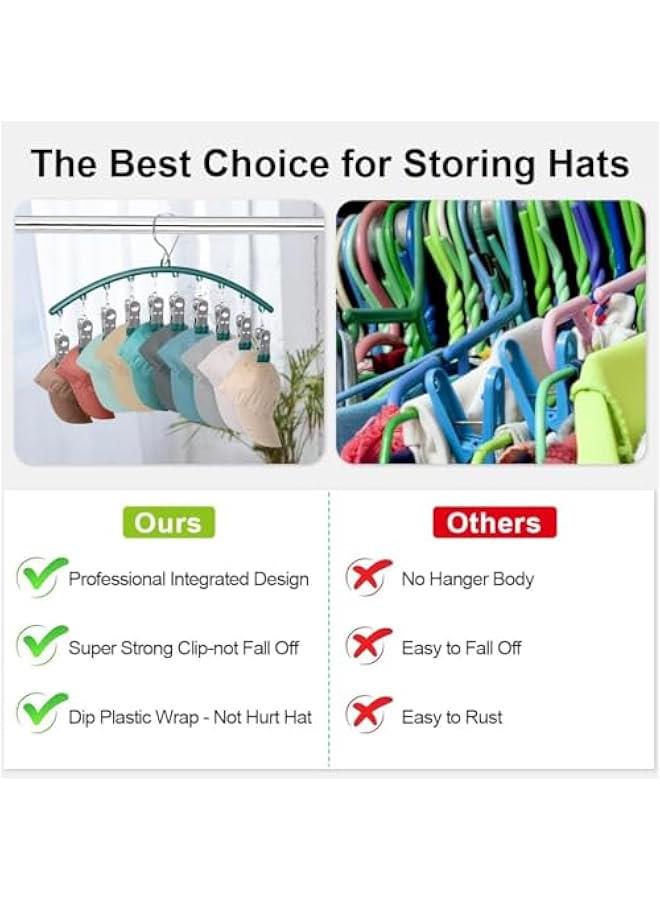 HOOKOR Room Closet Organizers and Storage, 2 Pack Clothes Storage Hangers with Rubber Coated and Clips, Wardrobe Clothes Organizer for Baby Clothes, Shorts, Pants Essentials (Green)  - Image 5