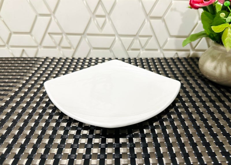 ALTAICA Porcelain Sandwich Platter with Dip Bowl, Tray, for Serving Sandwich, Heavy Quality Ceramic Serving Platters Perfect for Modern Kitchen - Image 5
