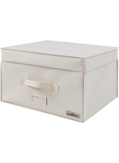 COMPACTOR Rigid Space Saving Zipper Closure Stackable Vacuum Storage Box Beige and Clear 100 L RAN7116  - Image 3