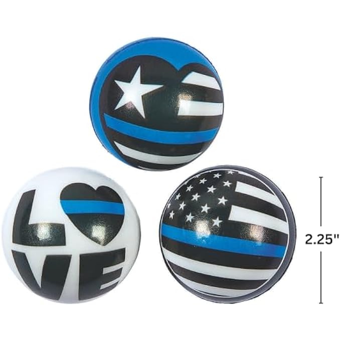 Fun Express THIN BLUE LINE STRESS TOY - Toys - 12 Pieces - Image 3