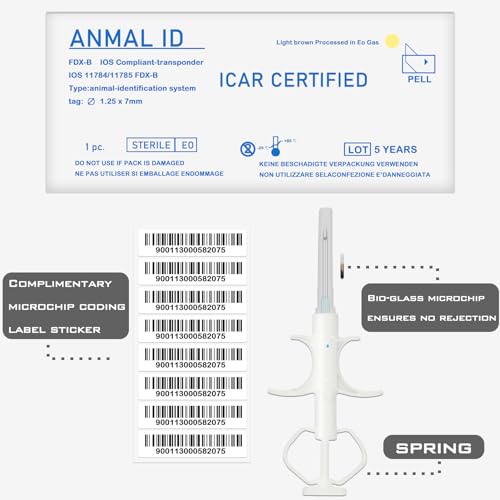 Smoostart 20 Pack 1.25x7mm Universal Standard Microchip, ISO11784/85 FDX-B Pet ID Tags, 15 Bit Microchip for Dogs, Cats, Pigs - Image 3
