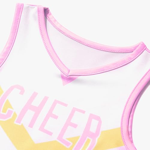 CIFITERY Cheerleading Outfit for Girls Pink Cheerleader Costume for Kids Cheerleader Dress for Toddlers Halloween Gifts - Image 5
