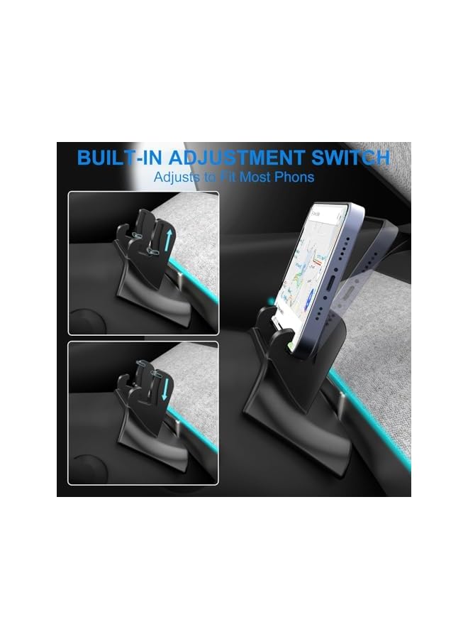 Green Tiger Car Silicone Phone Mount for Tesla Model Y 2020–2024 & Model 3 2017–2023, Behind Steering Wheel iPhone Holder, Soft Silicone Dashboard Cell Phone Support, Interior Accessories (Black) - Image 5