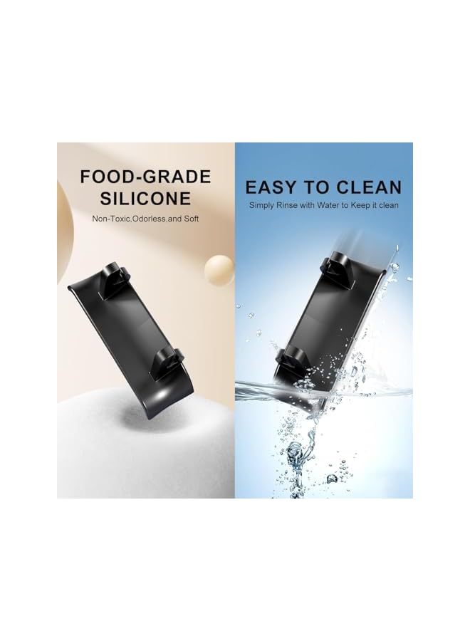 Green Tiger Car Silicone Phone Mount for Tesla Model Y 2020–2024 & Model 3 2017–2023, Behind Steering Wheel iPhone Holder, Soft Silicone Dashboard Cell Phone Support, Interior Accessories (Black) - Image 4