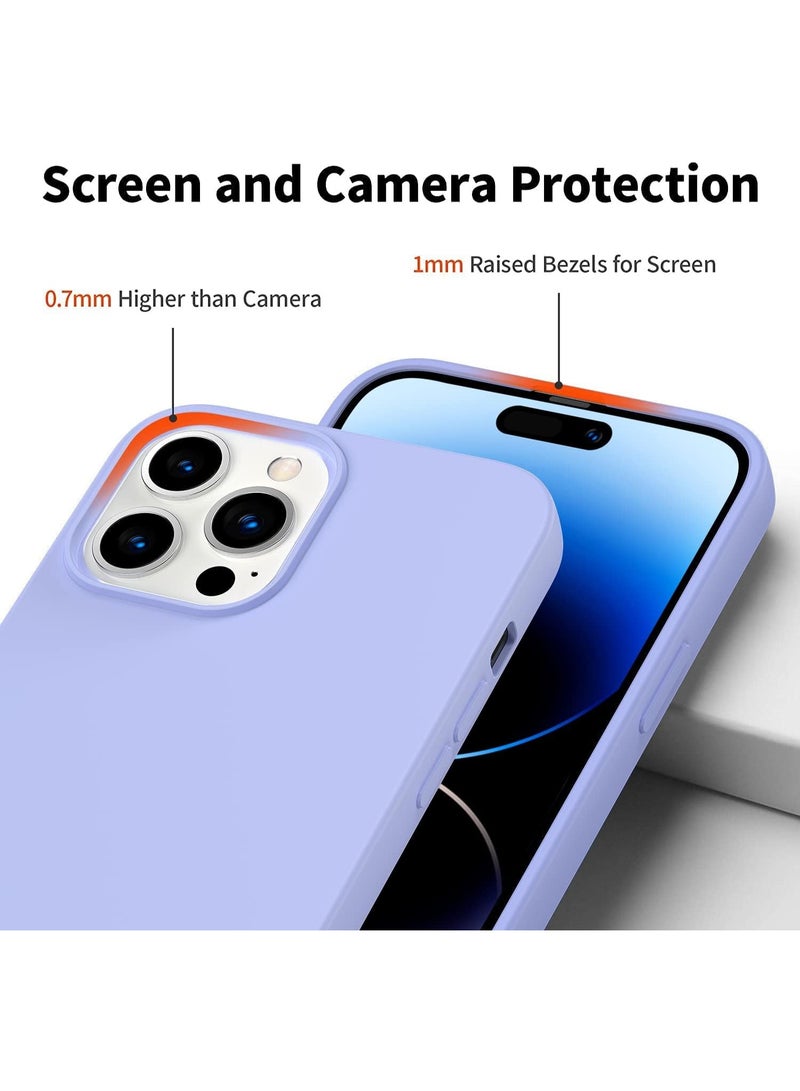 ACLIX Premium Liquid Silicone Case for iPhone 14 Pro Max Slim Fit, Soft Touch with Microfiber Lining & Enhanced Camera Protection - Durable & Anti-Fingerprint | Light Purple - Image 4