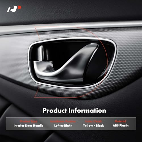 A-Premium APremium Driver or Passenger Side Interior Door Handle Compatible with Freightliner FL70 Black Housing with Yellow Lever - Image 3